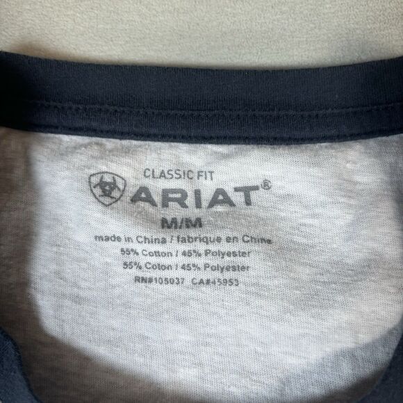 ARIAT Ladies Ranch Flowers Raglan Shirt Size Medium Cowgirl Western Classic Fit - Picture 3 of 9